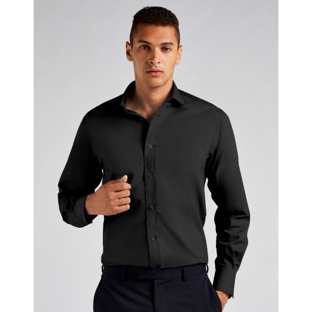 Kustom Kit Tailored Fit Long Sleeve Business Shirt