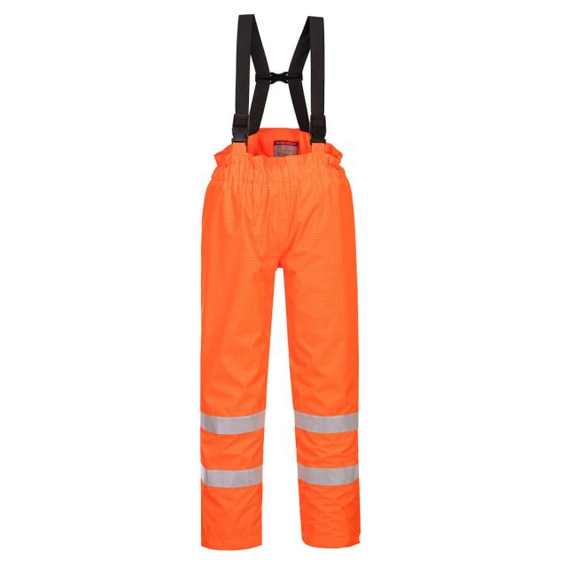 Portwest Bizflame Rain Lined Hi Vis Antistatic FR Trousers