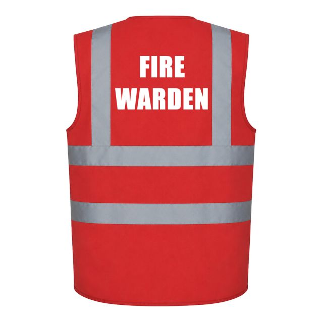 Fire Warden Printed  Hi Vis  Waistcoat