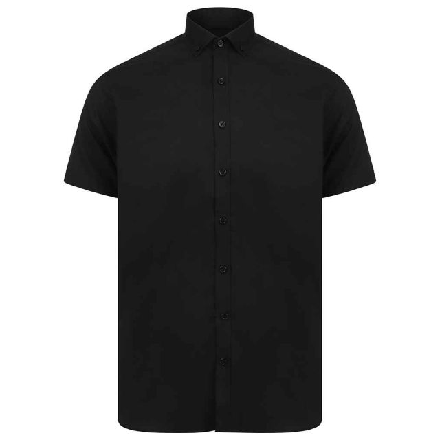 Henbury Modern Short Sleeve Slim Fit Oxford Shirt