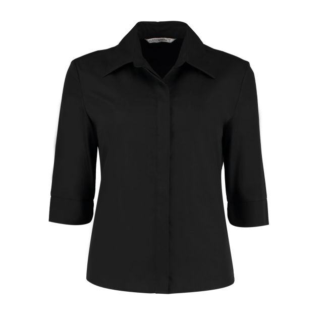 Kustom Kit Tailored Fit 34 Sleeve Continental Blouse