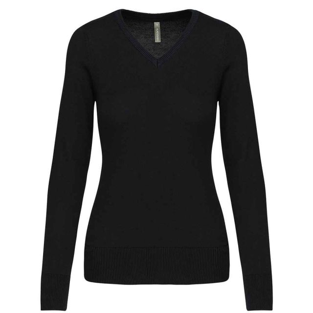 Kariban Ladies Cotton Acrylic V Neck Sweater