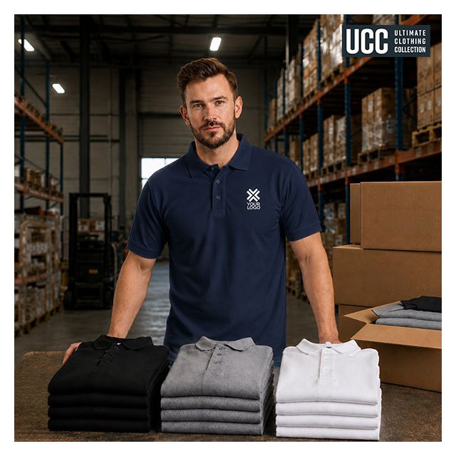 100 Heavyweight Polo Shirts with Printed Logo