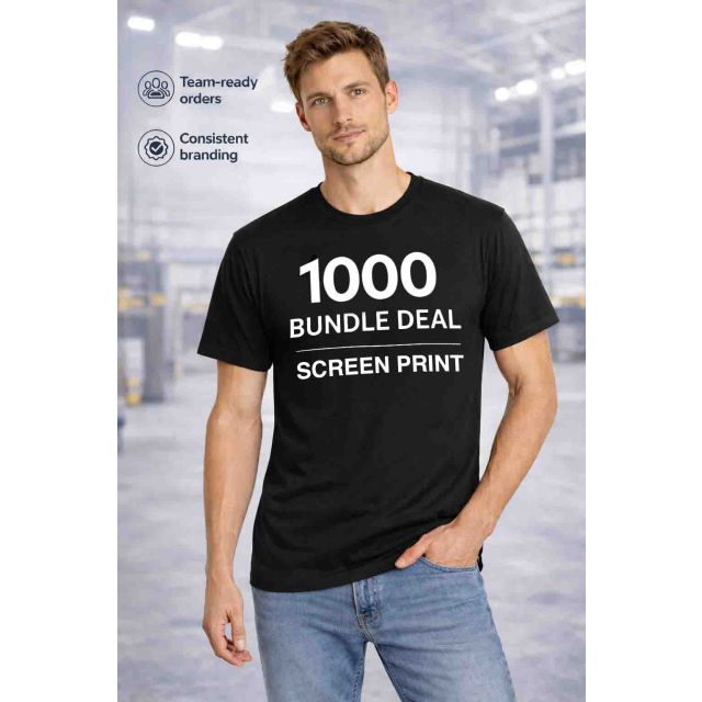 1000 Screen Printed T-Shirts - Wholesale Production at Scale