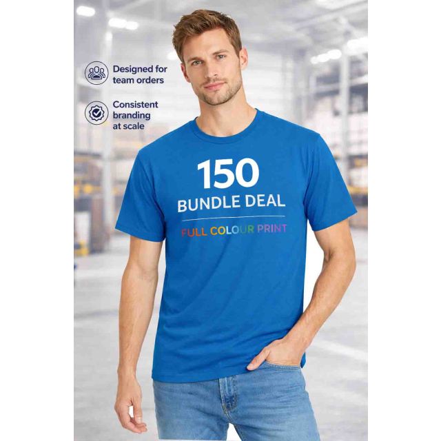150 Custom Printed T-Shirts – The Most Popular Bulk Option