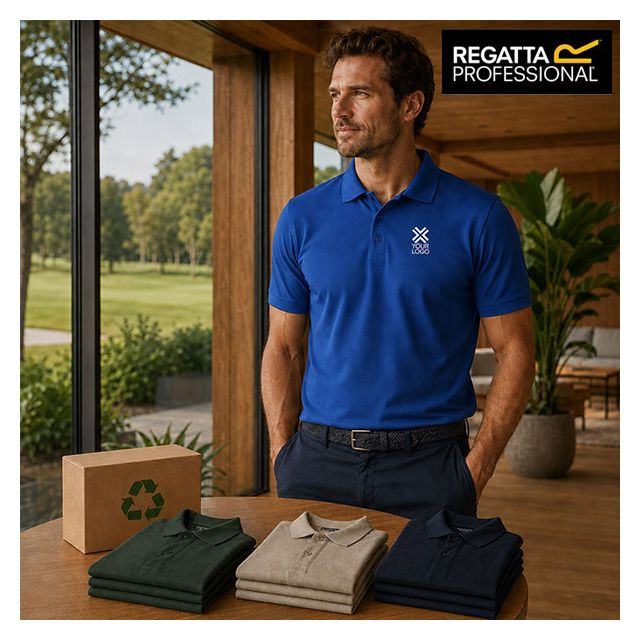 16 Sustainable Polo Shirts with Embroidered Logo