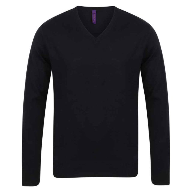 Henbury Lightweight Cotton Acrylic V Neck Sweater