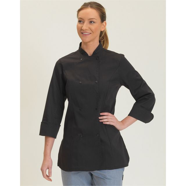 Dennys Ladies Long Sleeve Fitted Chefs Jacket