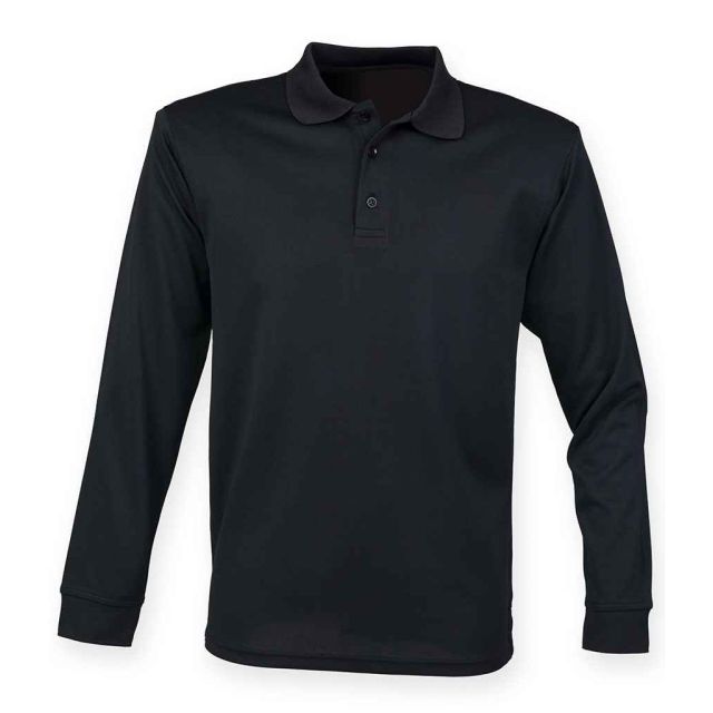 Henbury Unisex Long Sleeve Coolplus Piqué Polo Shirt