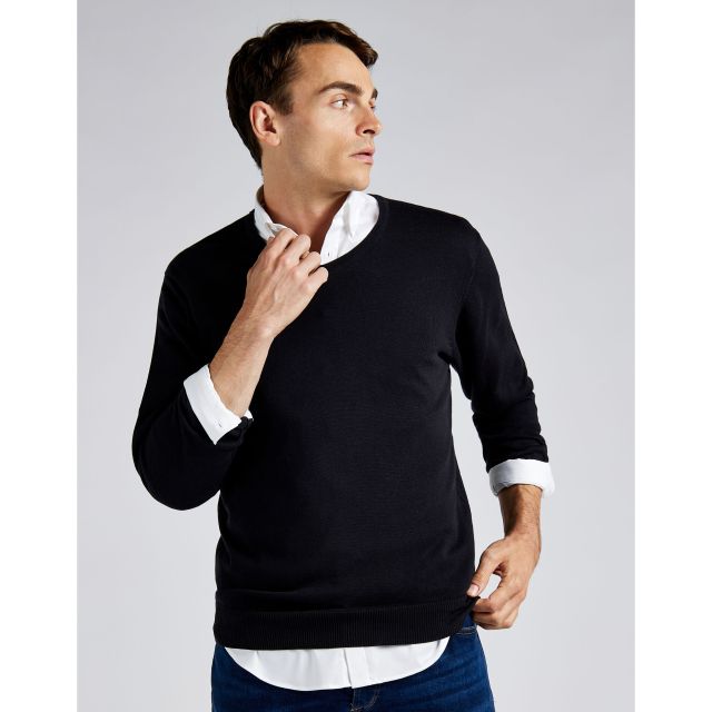 Kustom Kit Regular Fit Arundel Long Sleeve V-Neck Sweater