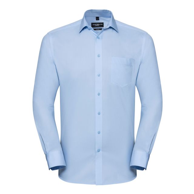Russell Collection Mens Long Sleeve Tailored Coolmax® Shirt