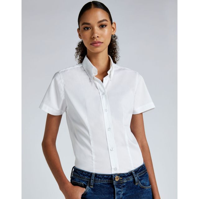 Kustom Kit Tailored Fit Short Sleeve Premium Oxford Shirt