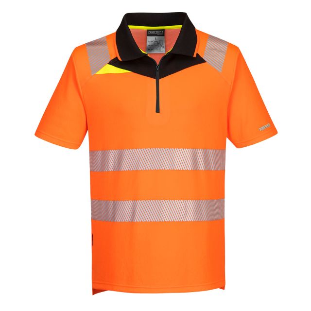 Portwest DX4 Hi Vis Zip Polo Shirt SS