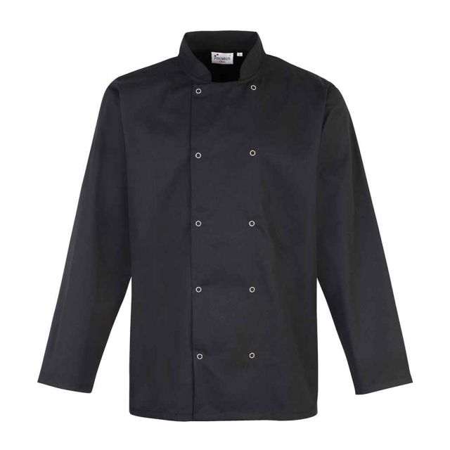 Premier Unisex Long Sleeve Stud Front Chefs Jacket