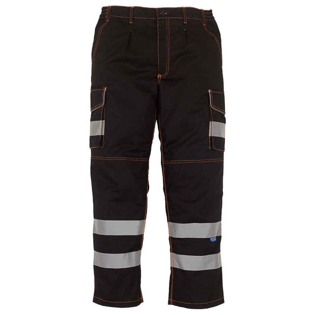 Yoko Hi Vis Cargo Trousers With Knee Pad Pockets