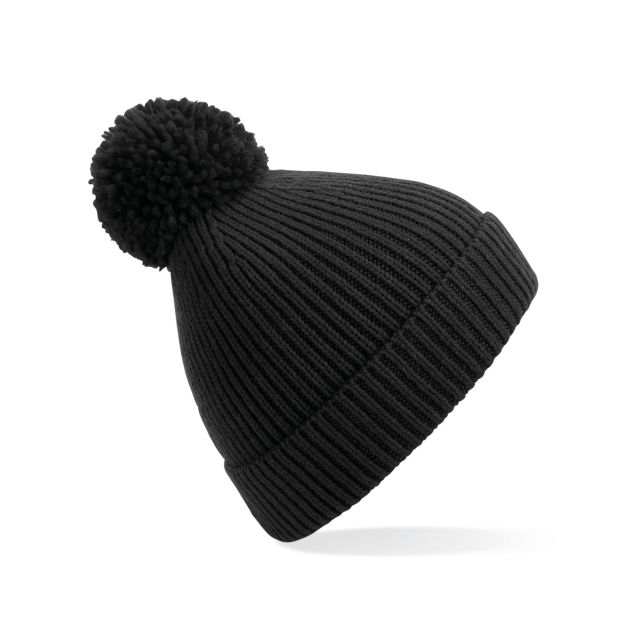 Beechfield  Engineered Knit Ribbed Pom Pom Beanie