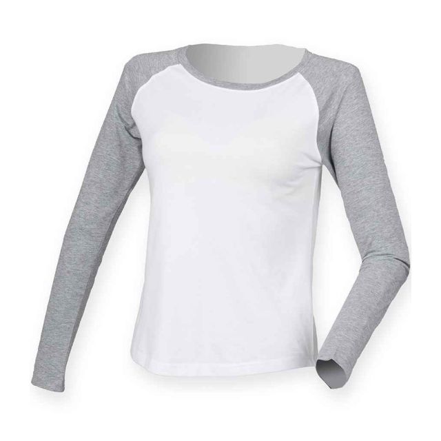 SF Ladies Long Sleeve Baseball T Shirt