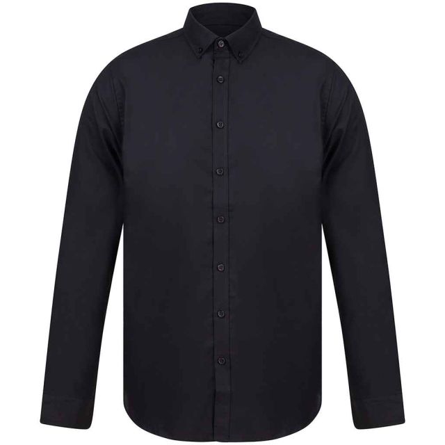 Henbury Modern Long Sleeve Slim Fit Oxford Shirt