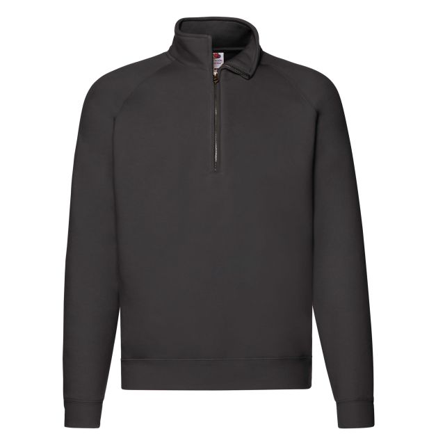 Fruit Of The Loom Mens Premium Zip Neck Sweat