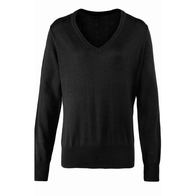 Premier Ladies Knitted Cotton Acrylic V Neck Sweater