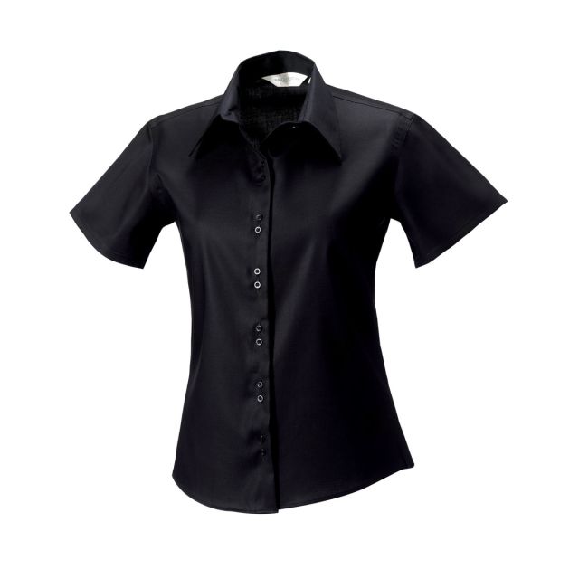Russell Collection Ladies Short Sleeve Tailored Ultimate Non-iron Shirt