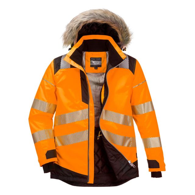 portwest PW3 hi vis winter parka jacket