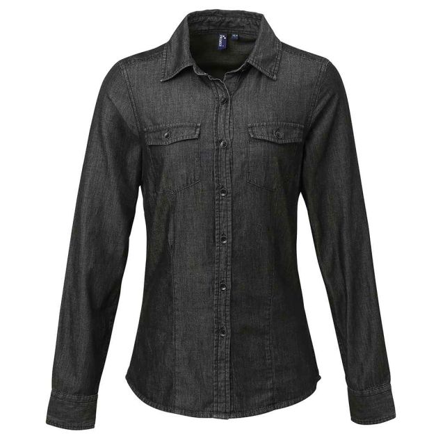 Premier Ladies Jeans Stitch Denim Shirt