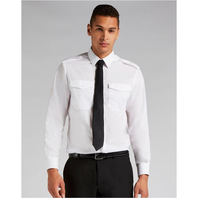 Kustom Kit Tailored Fit Long Sleeved Pilot Shirt