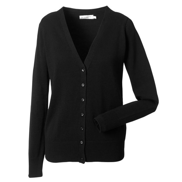 Russell Collection Ladies  V-neck Knitted Cardigan