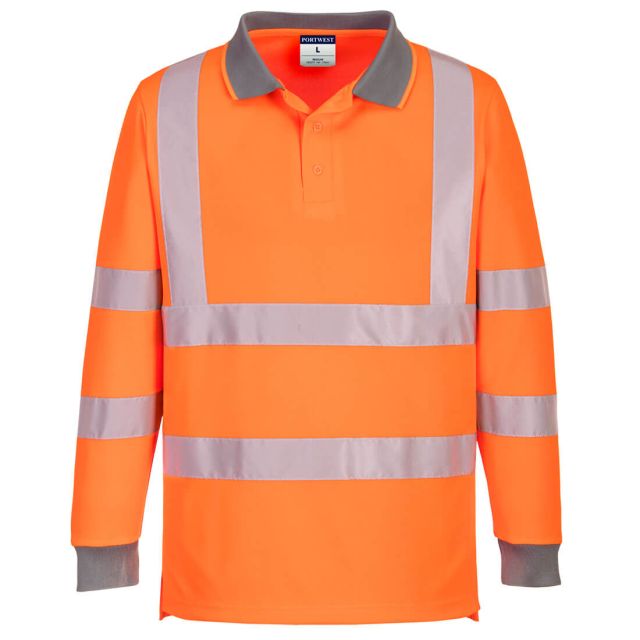 Portwest Eco Hi Vis Polo Shirt LS 6 Pack