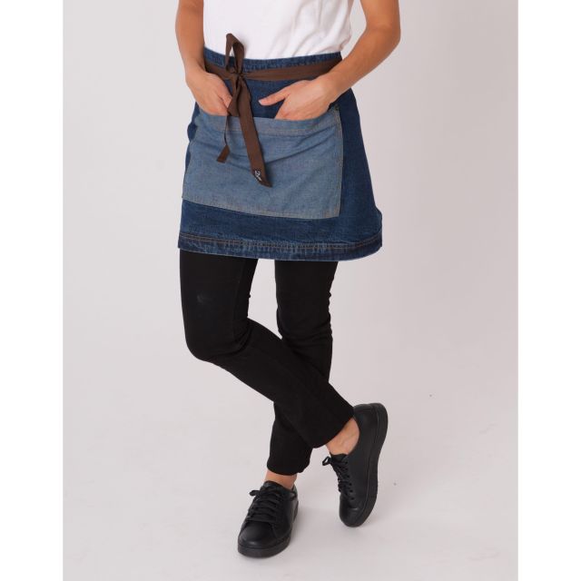 Dennys Washed Denim Contrast Waist Apron