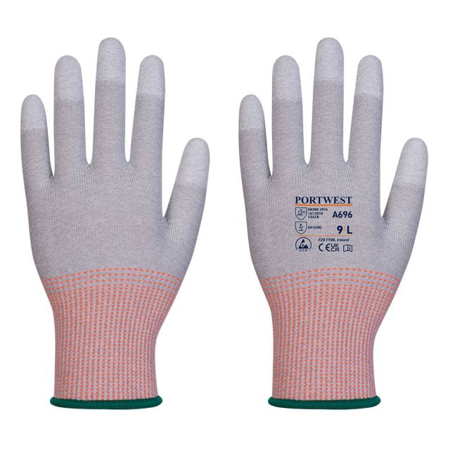 Portwest Lr13 ESD PU Fingertip Cut Glove PK12