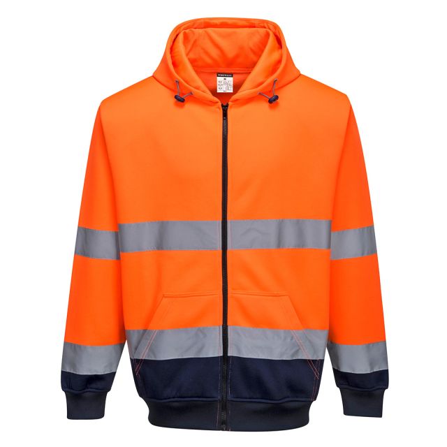 Portwest Hi Vis Contrast Zipped Hoodie