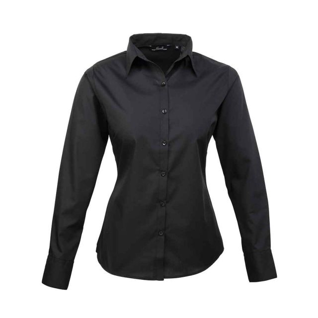 Premier Ladies Long Sleeve Poplin Blouse