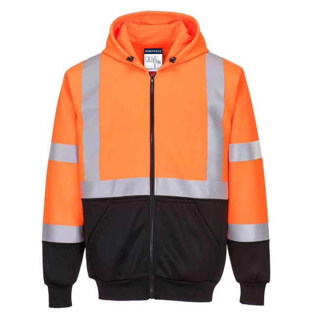 Portwest Hi Vis Contrast Zipped Hoodie