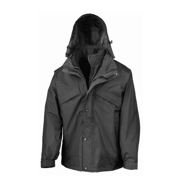 Result 3-in-1 Waterproof Zip And Clip Fleece Lined Jacket