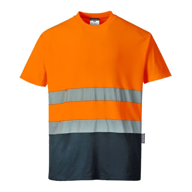 Portwest Hi Vis Cotton Comfort Contrast T Shirt SS