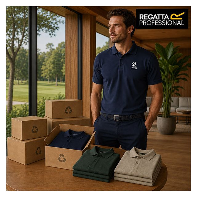 50 Sustainable Polo Shirts with Printed Logo