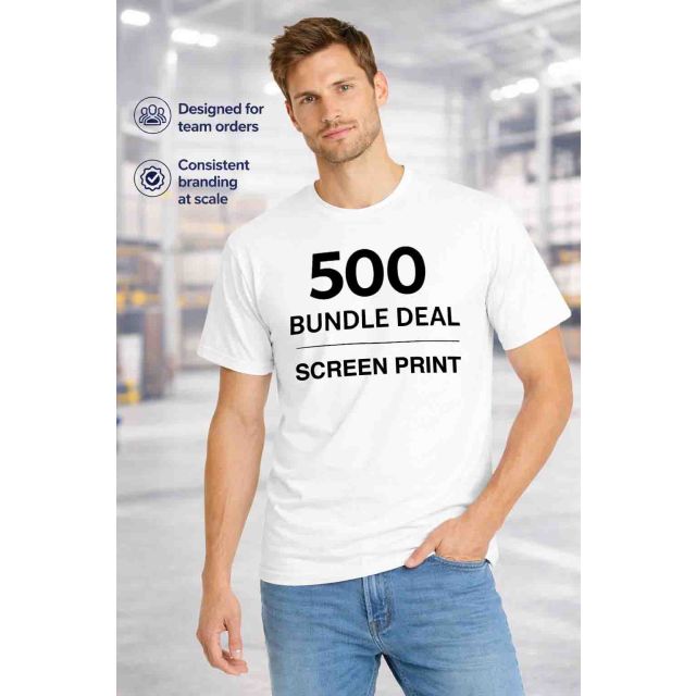 500 Screen Printed T-Shirts Bundle - Built for Bulk Production