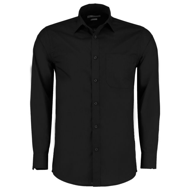 Kustom Kit Tailored Fit Long Sleeve Poplin Shirt