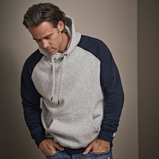 Tee Jays Mens Two-Tone Hooded Sweatshirt