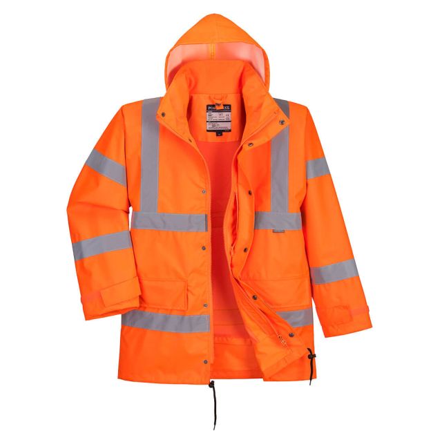 Portwest Hi Vis Breathable Interactive Rain Traffic Jacket