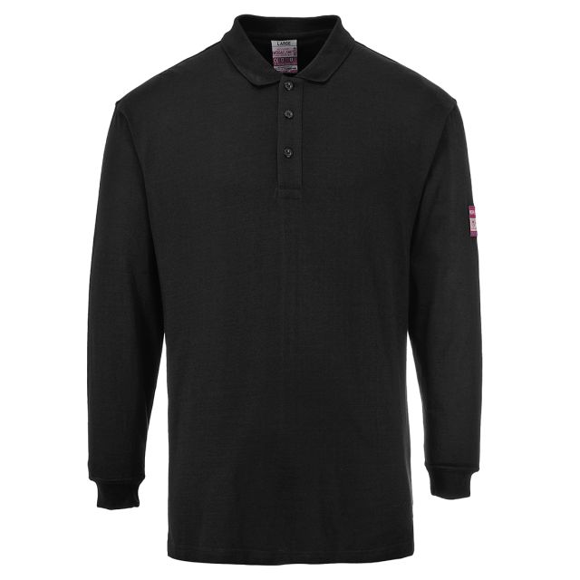 Portwest Flame Resistant Anti-static Long Sleeve Polo Shirt