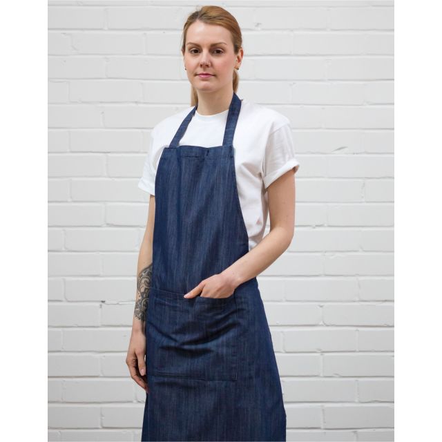 Dennys Poly-cotton Unisex Large Apron With Halter Adjuster