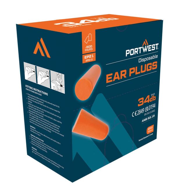 Portwest Ear Plug Dispenser Refill Pack 500 Pairs