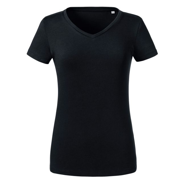 Russell Pure Organic Ladies V-neck T