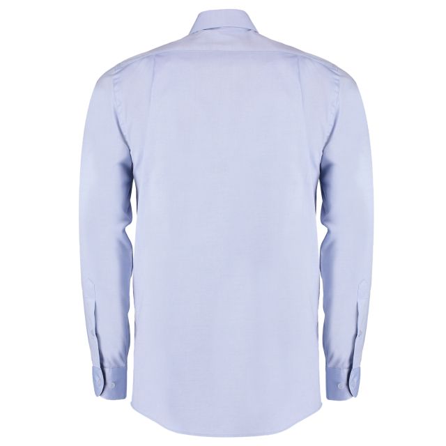 Kustom Kit Tailored Fit Long Sleeve Premium Contrast Oxford Shirt