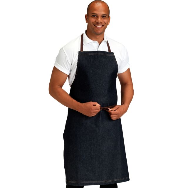 Dennys Denim Bib Apron with Contrast Stitching