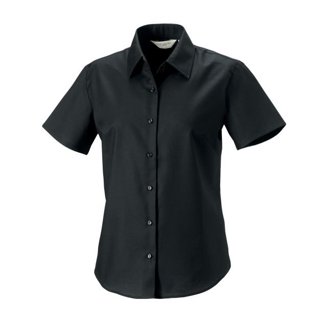 Russell Collection Ladies Short Sleeve Tailored Oxford Shirt