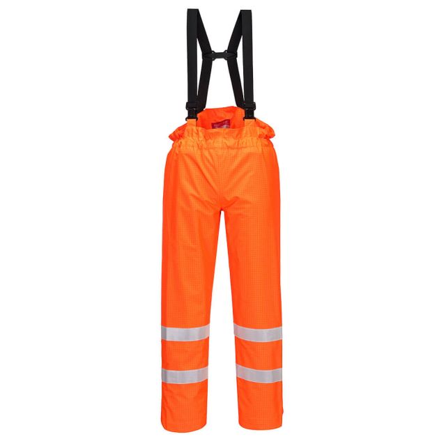 Portwest Bizflame Rain Unlined  Hi Vis Antistatic FR Trousers